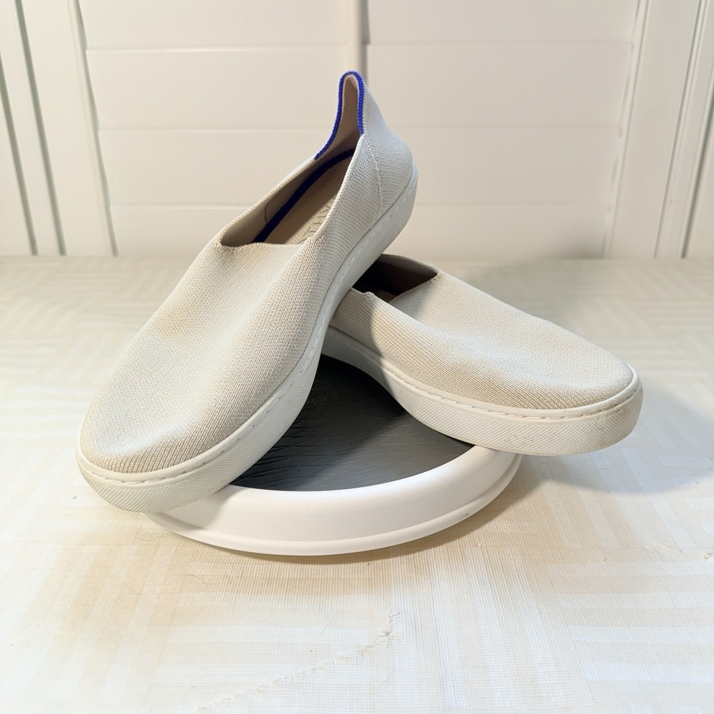 Rothy's The Original Slip On‎ Sneaker Shoes Womens 9.5 Ivory Casual Mesh